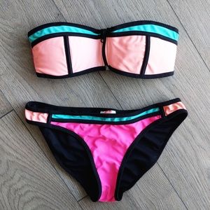 Colour-block Bikini Set